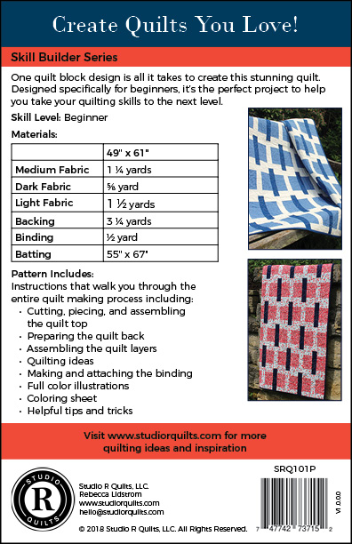 SRQ Sticks & Stones Quilt Pattern Cover Back