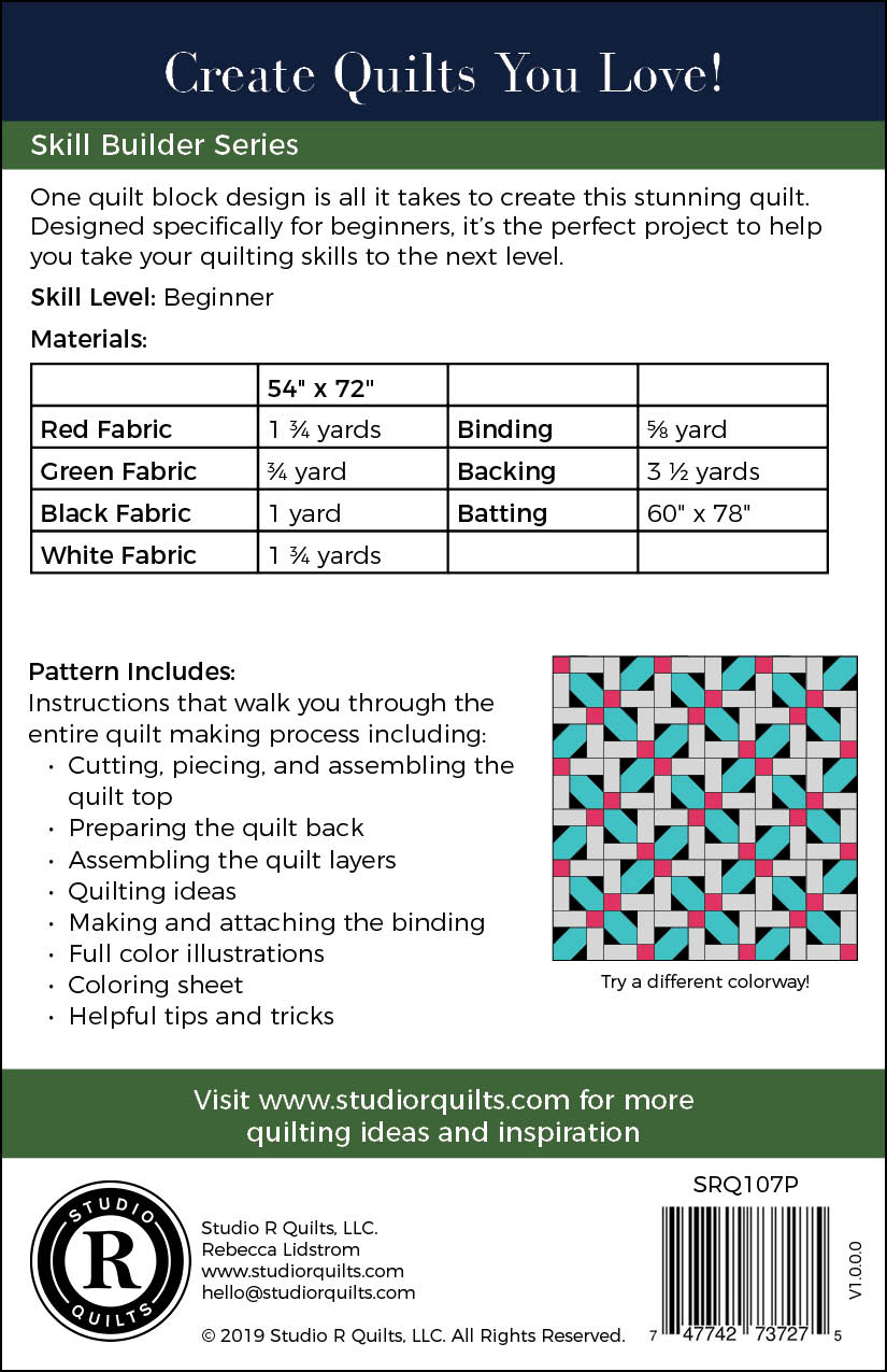 Dream Weaver Quilt Pattern Back Cover