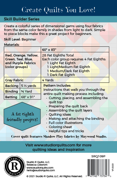 SRQ Prismatic Quilt Pattern Cover Back