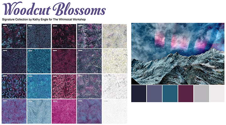 Woodcut-Blossoms Woodcut Blossoms Fabric Collection