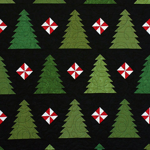 SRQ Sticks and Stones Quilt displayed on a fence