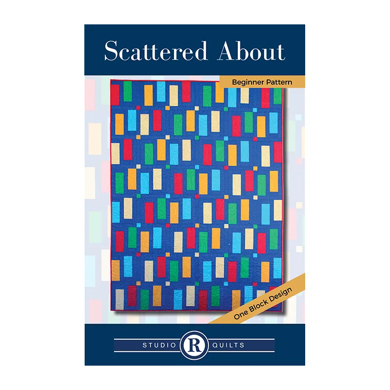 Scattered About Quilt Pattern, front cover showing design of quilt.
